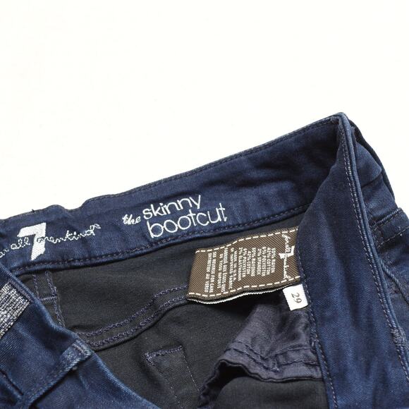 7 For All Mankind Women's Jeans Cotton Blend Blue Size 29x34 Skinny Boot Zip - Picture 7 of 8